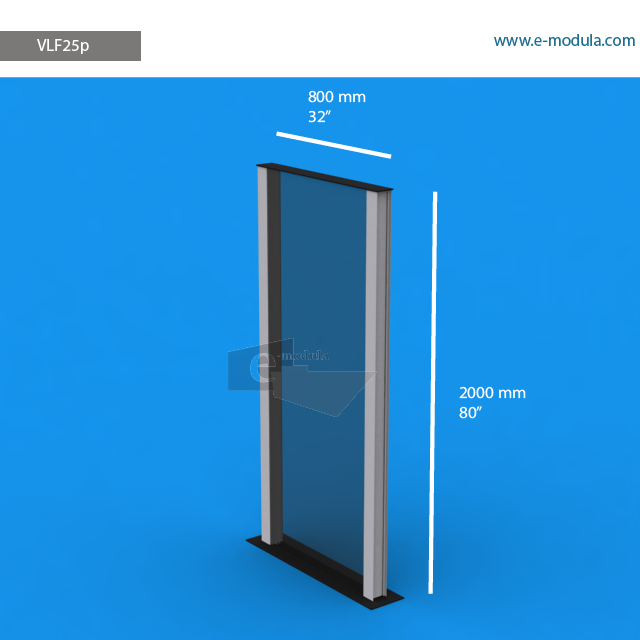 VLF25p - 32" width by 80" height