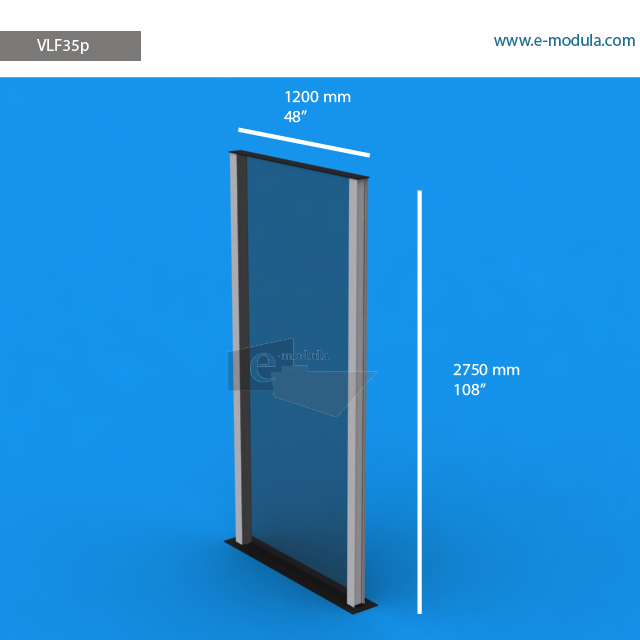 VLF35p - 48" width by 108" height