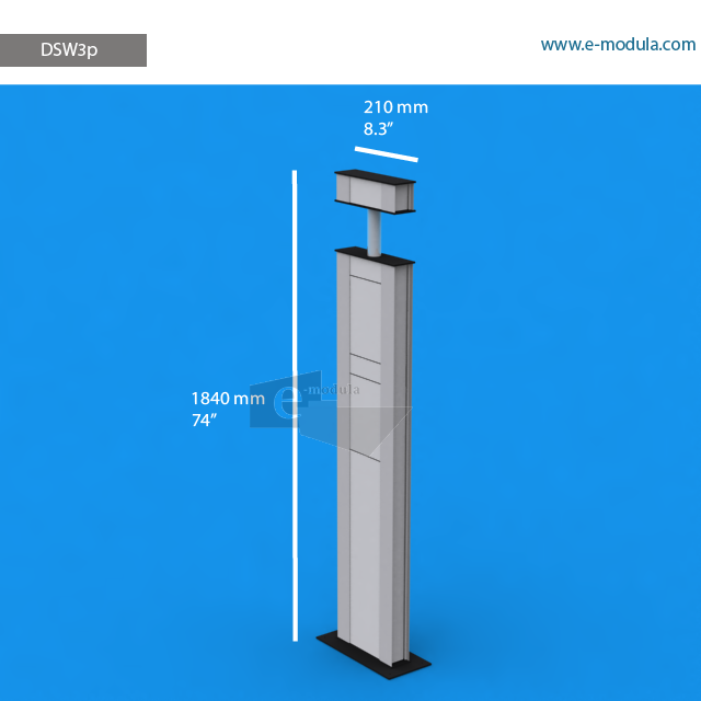 DSW3p - 8.3" width by 74" height