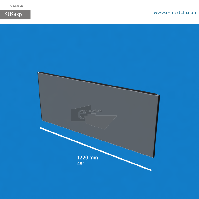 SUS43p - 48" width by 20" height