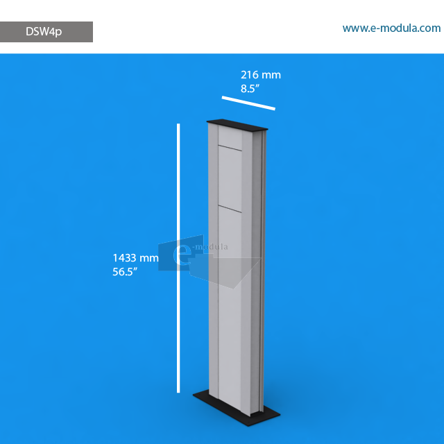 DSW4p - 8.5" width by 56.5" height