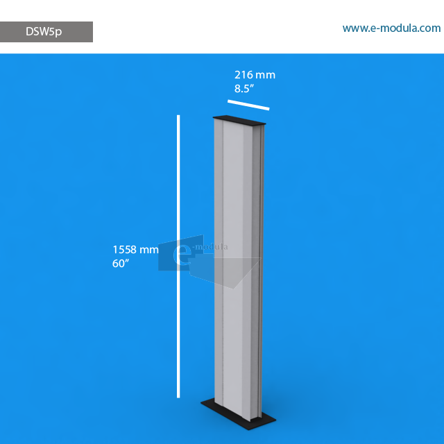 DSW5p - 8.5" width by 60" height