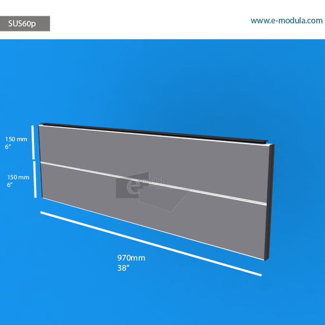 SUS60p - 38" width by 12" height