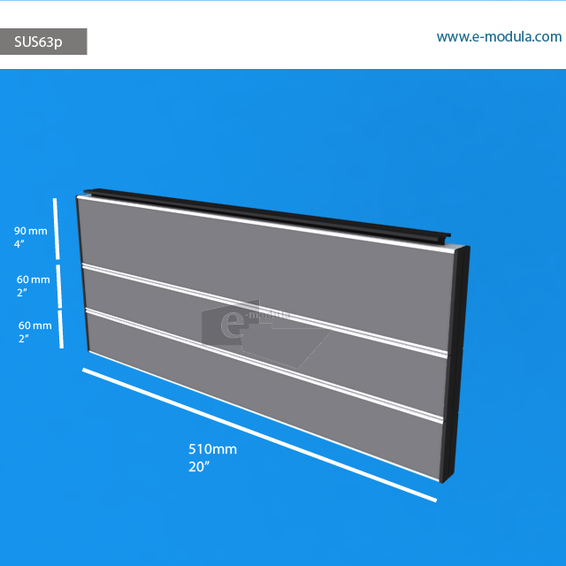 SUS63p - 20" width by 8" height